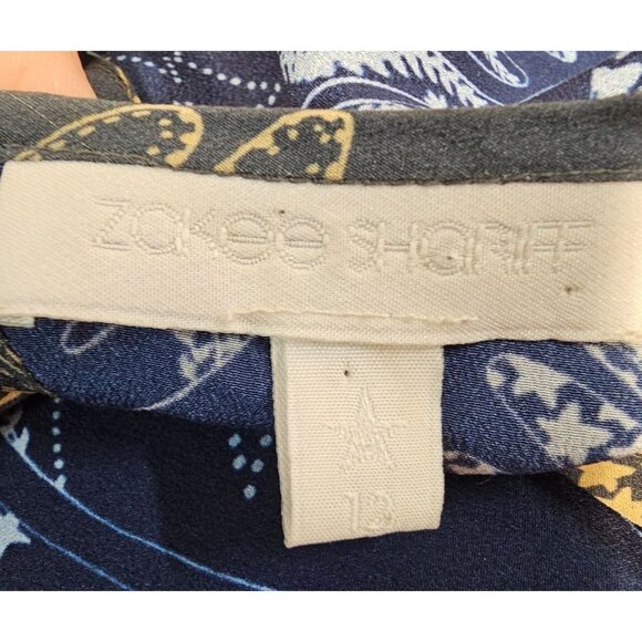 Zakee Shariff Womens 12 Silk Henna Hands Puff Sleeve Midi Dress - Picture 16 of 16